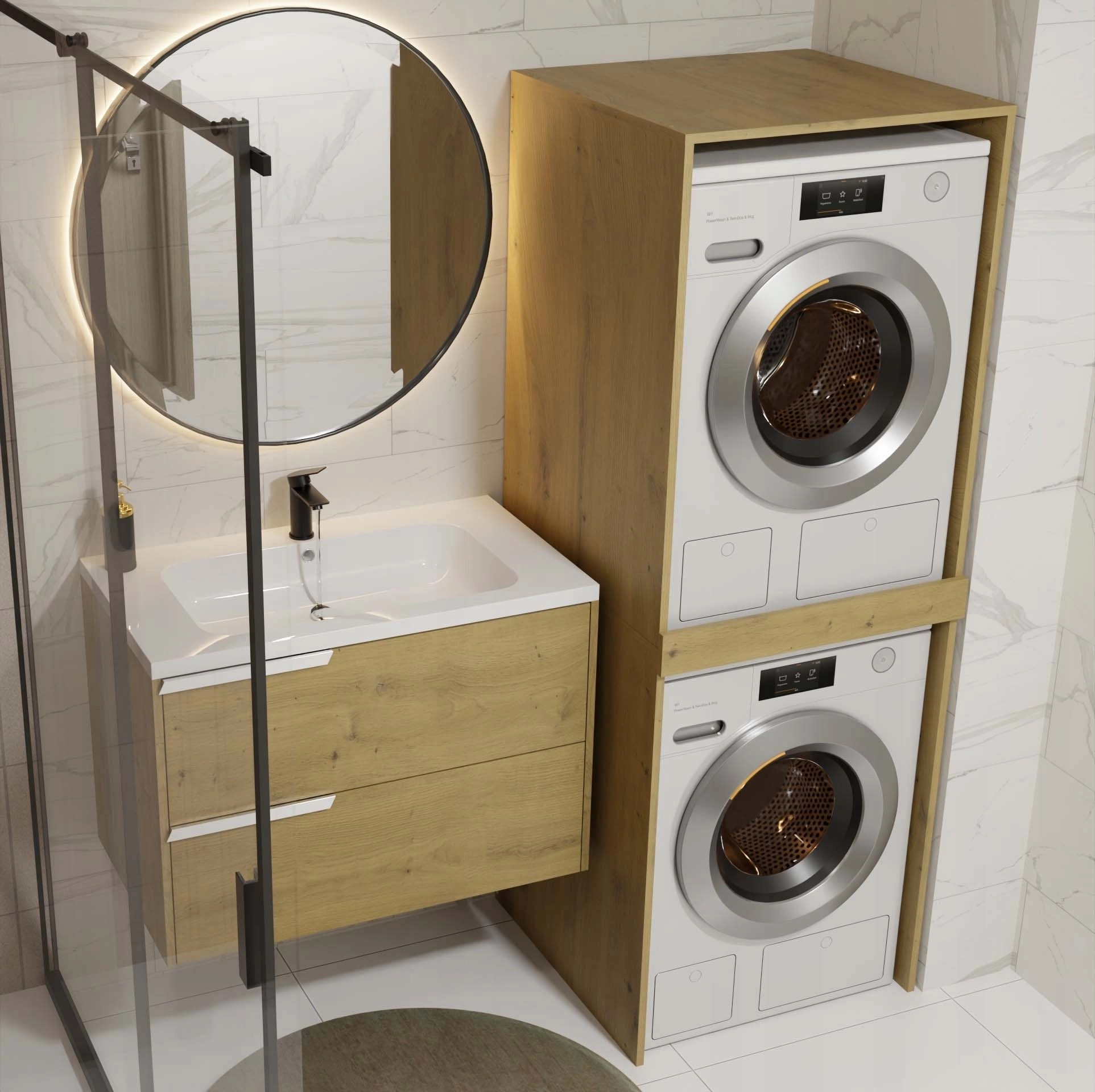 Topeshop Bathroom Cabinet for Washer and