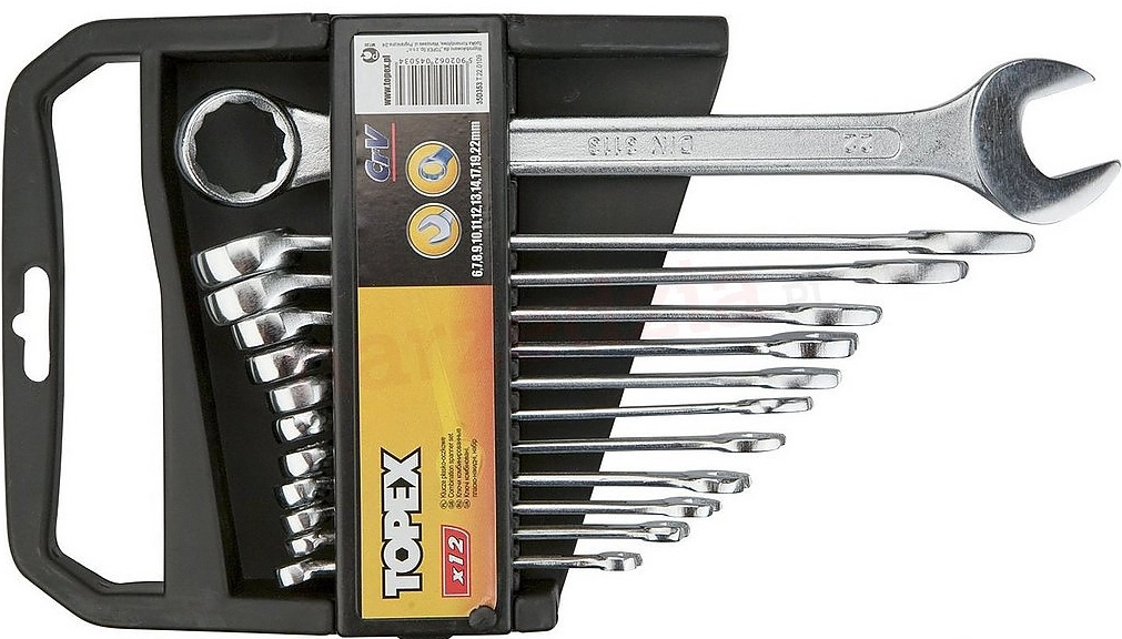 Topex Set of wrenches 6-22mm 12pcs