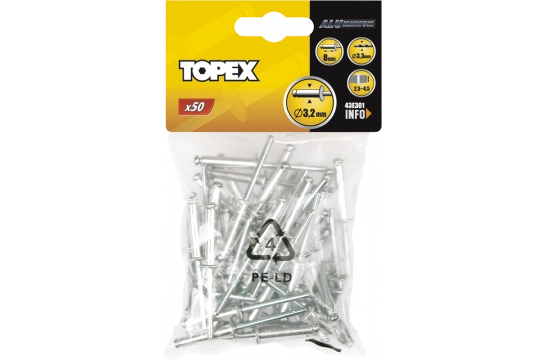 Topex Nity aluminiowe 4 8x28mm 50szt