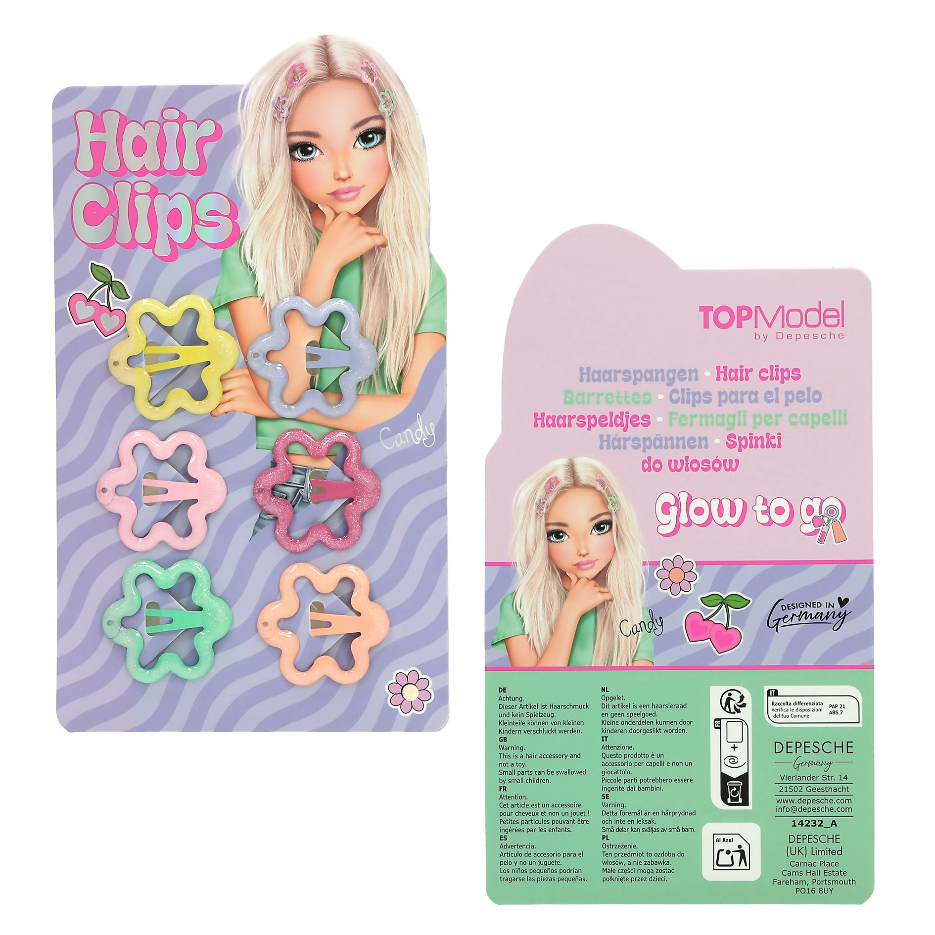 Topmodel - Mini Hairclips GLOW TO