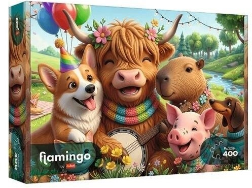 Puzzle 400 Flamingo - TREFL birthday