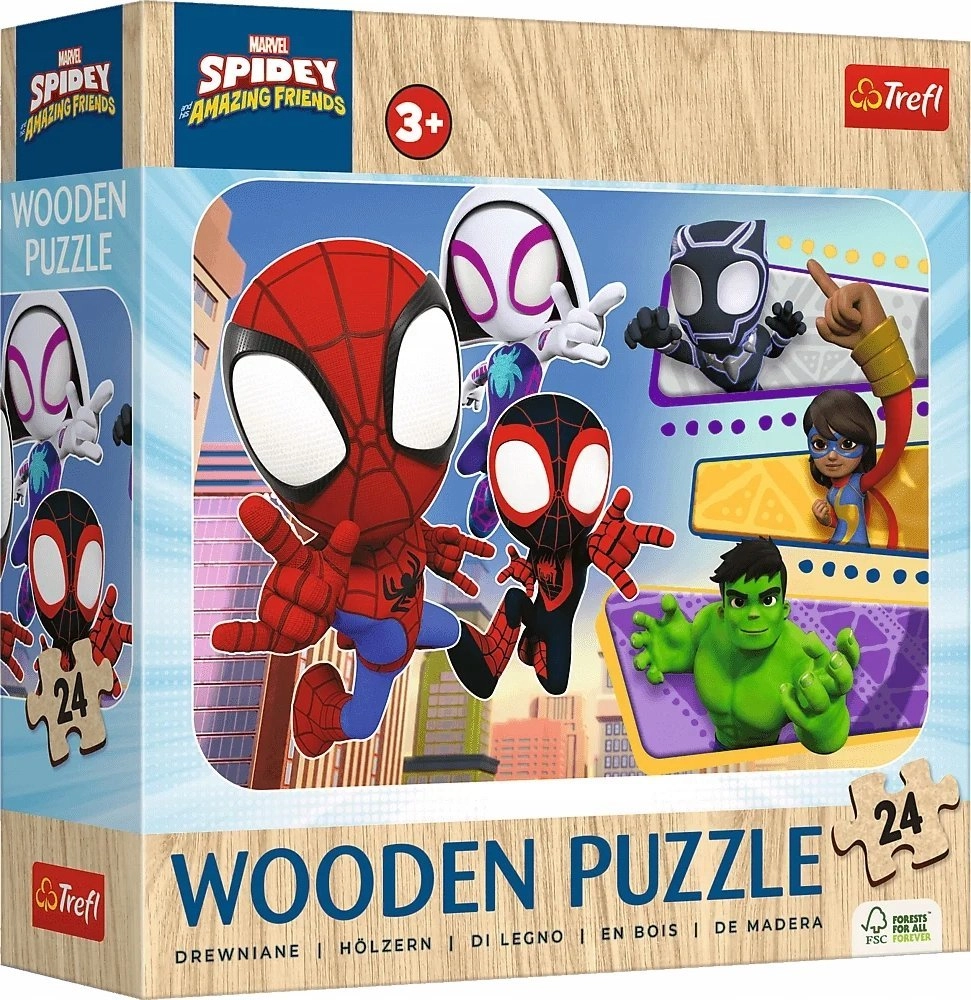 Wooden puzzle 24 Spiday and friends