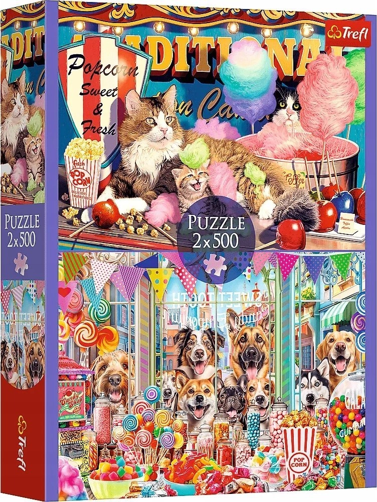 Trefl PUZZLE 2x500 Fluffy friends 37495