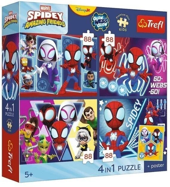 Trefl PUZZLE 4IN1 TREFL PREMIUM SPIDER