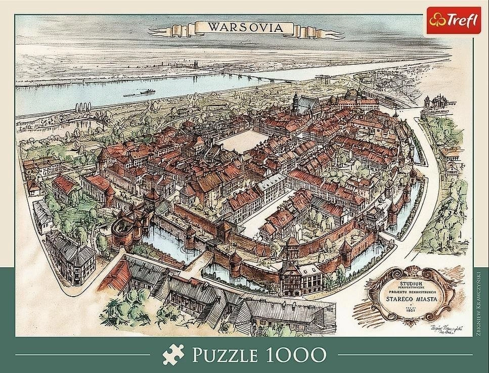 Puzzle 1000 Warsaw Old Town 1951
