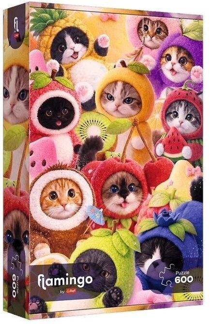 Puzzle 600 Flamingo - Fruit cats