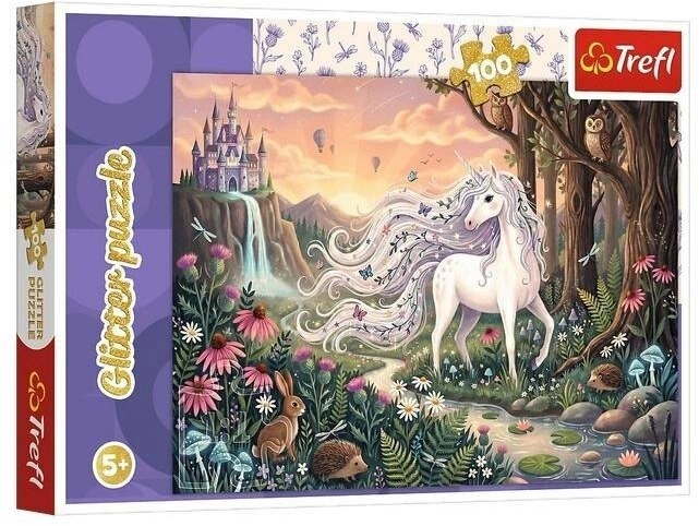 PUZZLE 100 Glitter Rainbow glitter unicorn