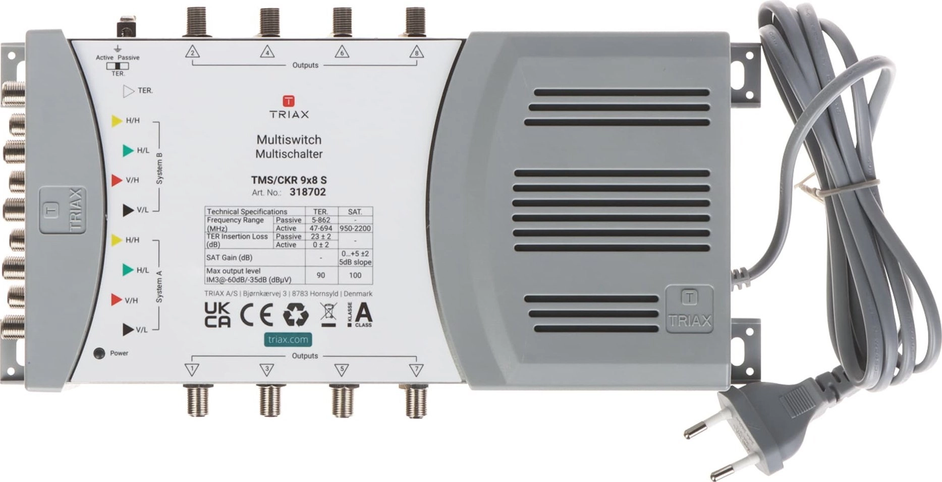 Triax MULTISWITCH TMS-9/8S AV signal transmission