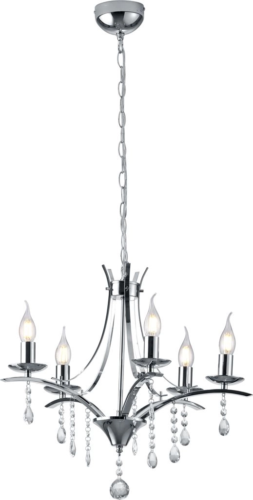 Trio hanging lamp Glamor metal chandelier