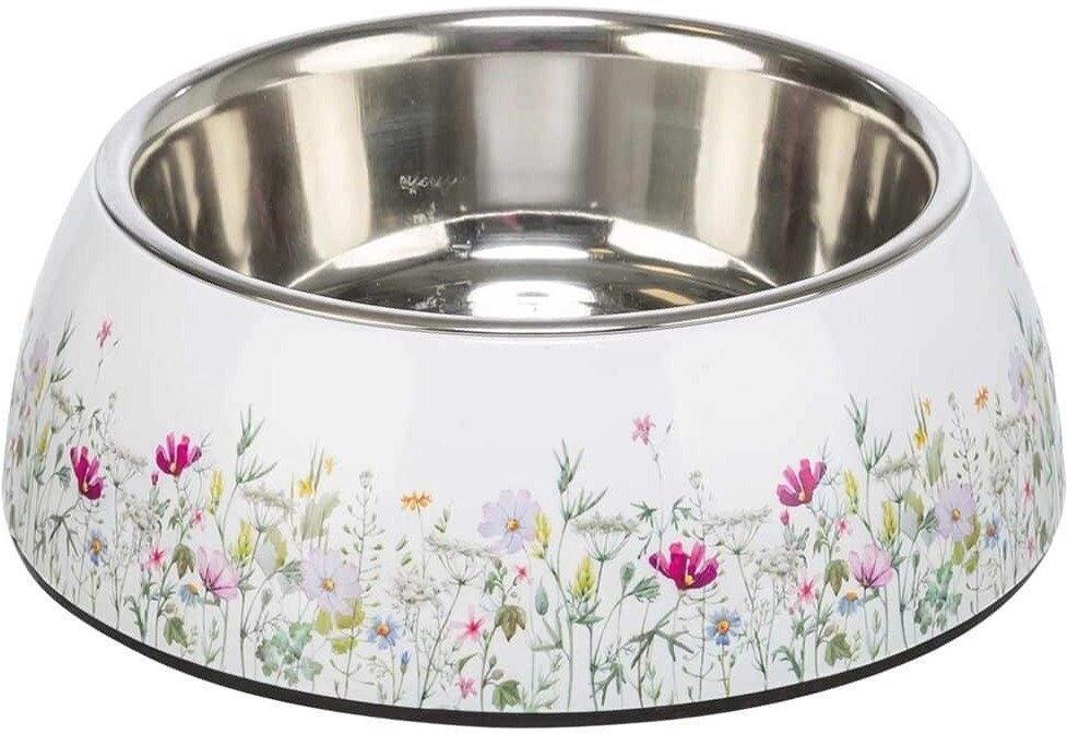 Trixie Stainless steel bowl with floral