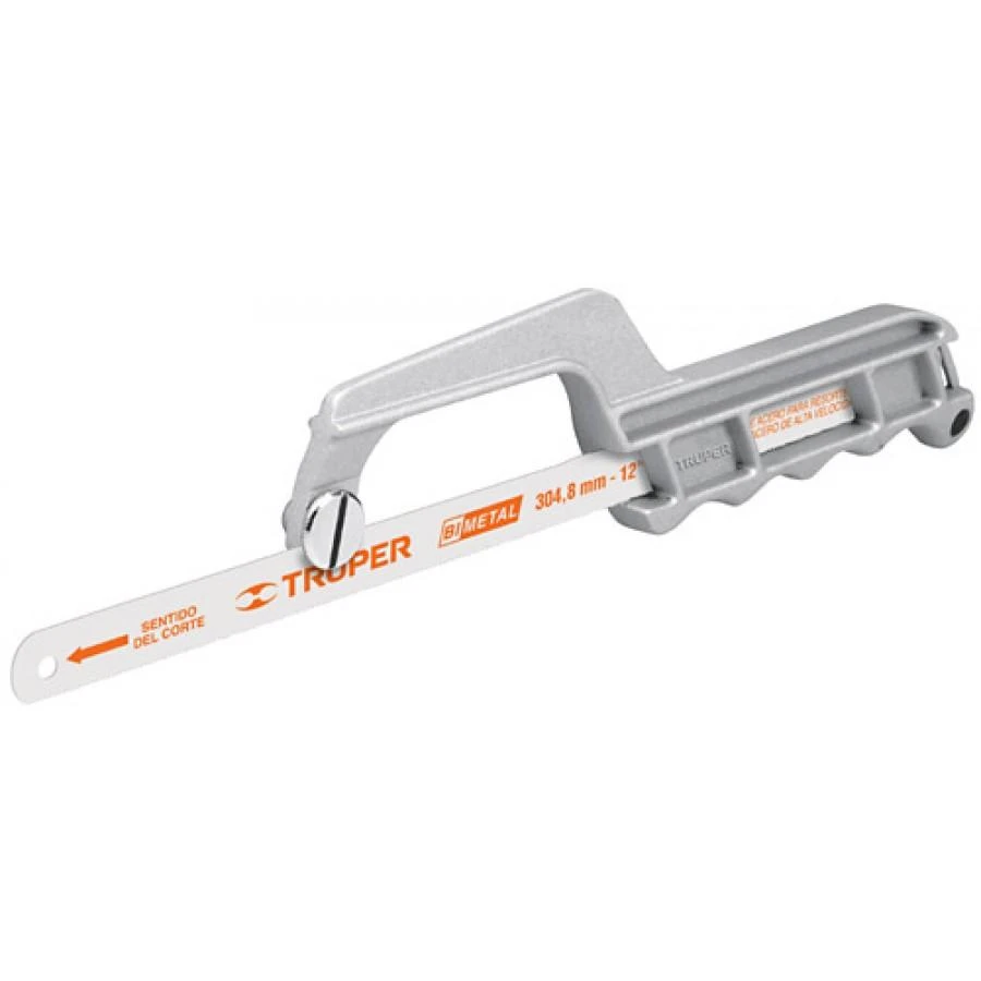 One-handed aluminum hacksaw. Designed for 30cm