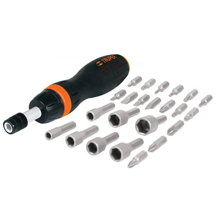 Screw screwdriver with accessories: 17 nozzles