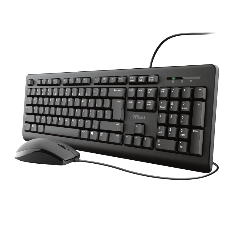 Trust Primo tastatūra Pele iekļauta Birojs USB Vācu Melns