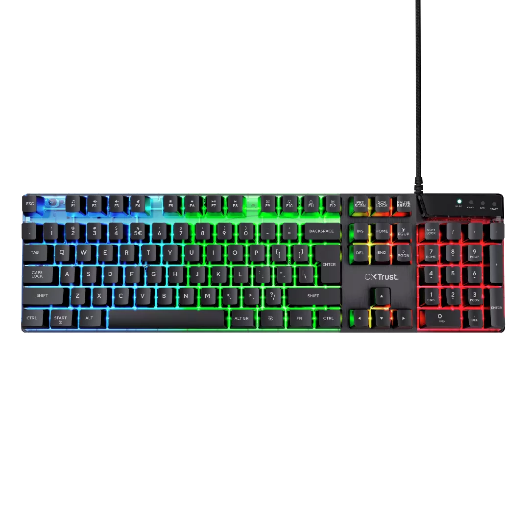 Trust GXT 835 Azor tastatūra Speļu USB QWERTY Čehu, Slovāku Melns