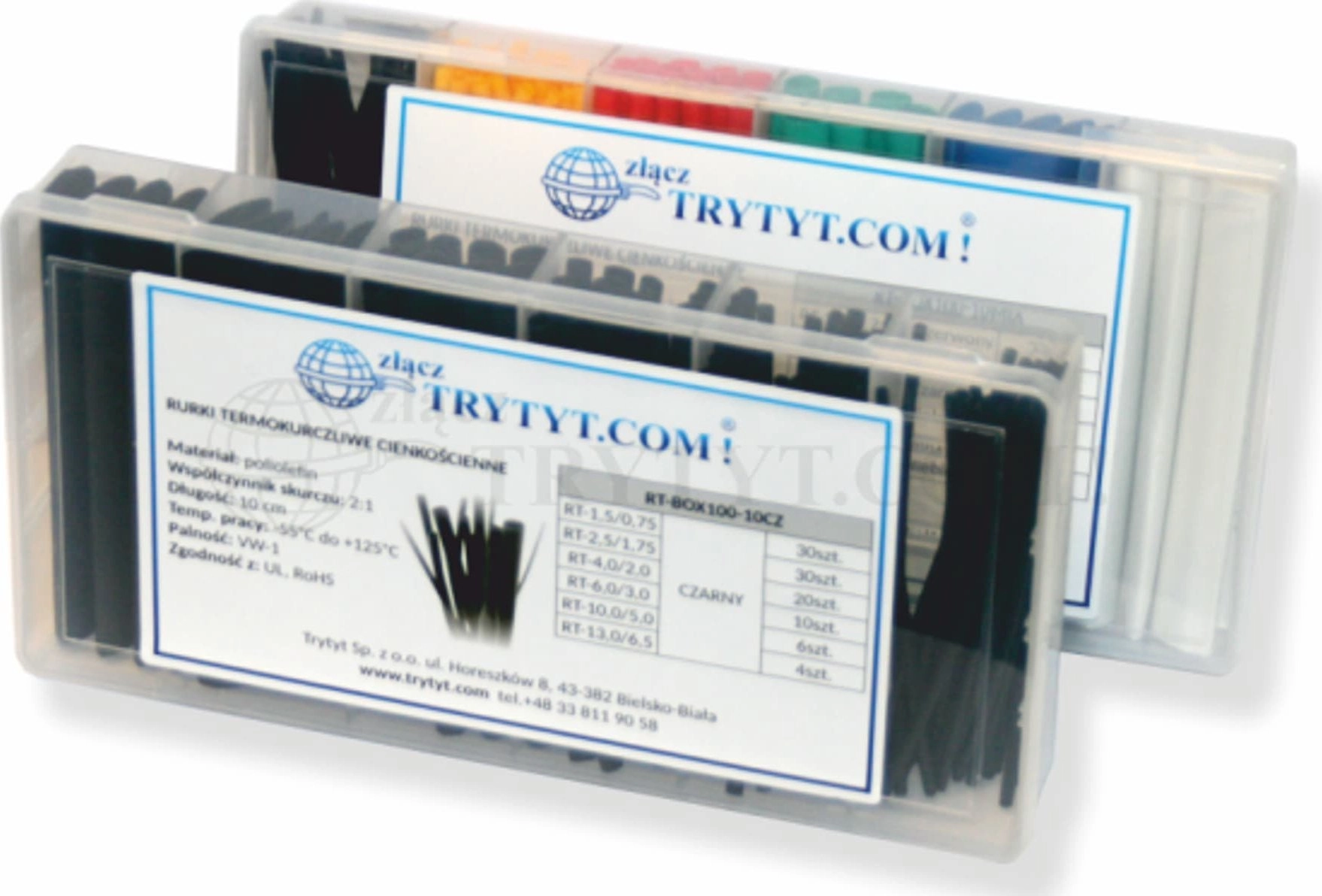Tritite Set of black heat shrink