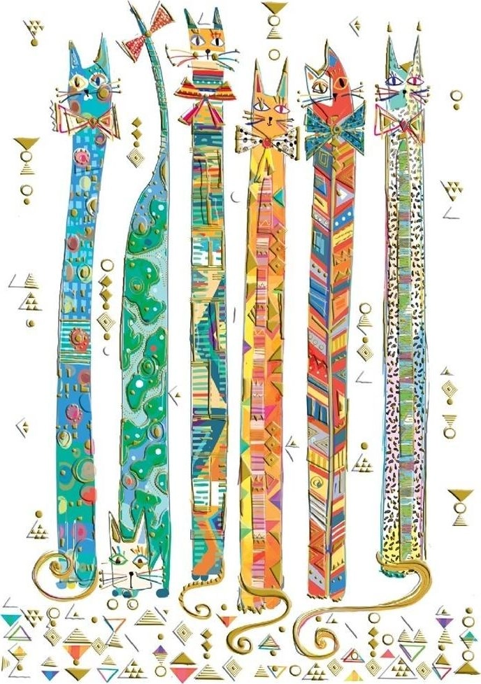 B6 card + envelope Cats art