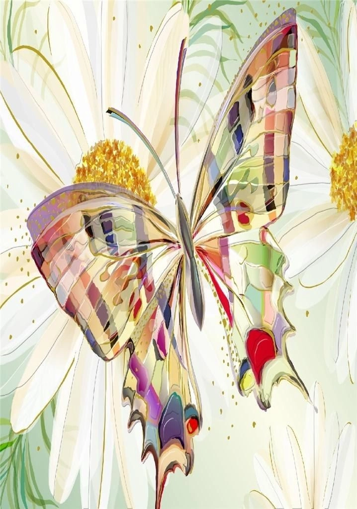 B6 card + envelope Butterfly flowers