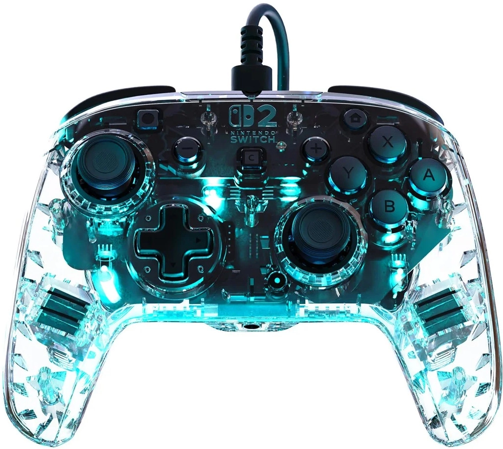 Turtle Beach wired controller Afterglow Nintendo Switch 2, transparent