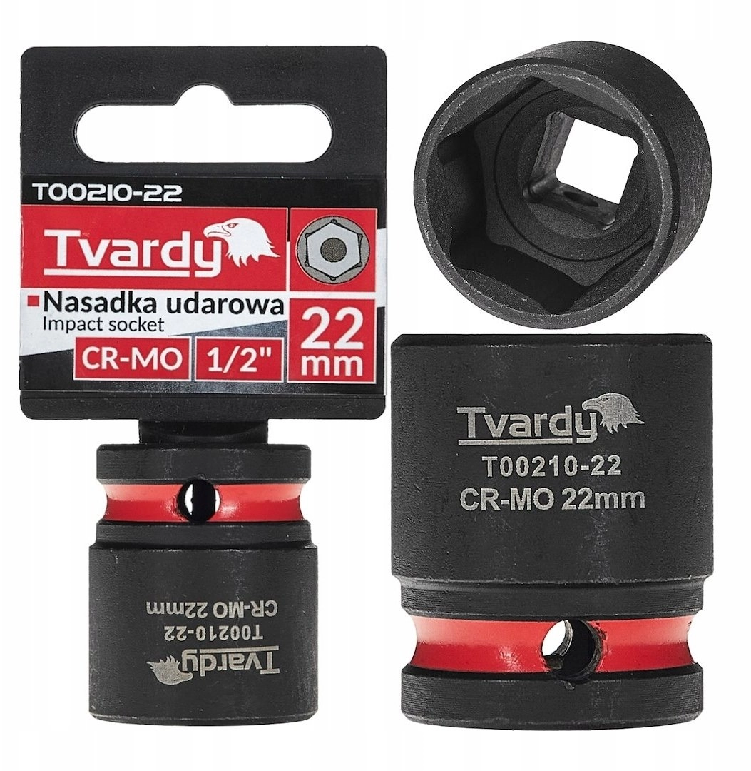 Tvardy Impact socket 1/2`` 6-point 22mm