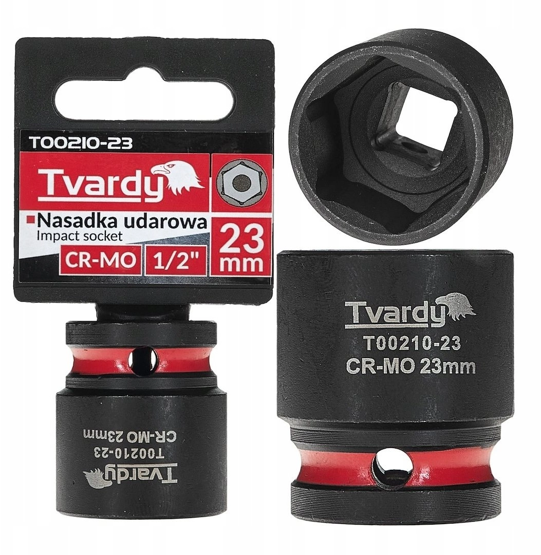 Tvardy Impact socket 1/2`` 6-point 23mm