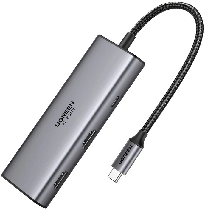 HUB UGREEN 7EN1 USB-C A 2XHDMI+2XUSB-A+2XUSB-C+PD