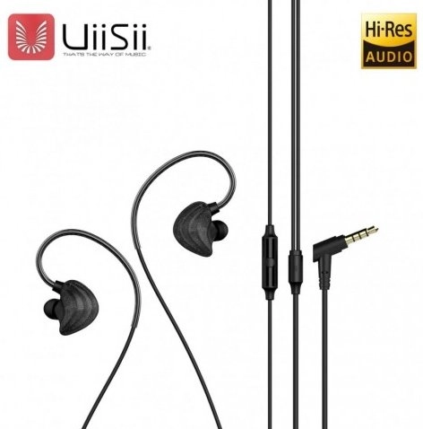 UiiSii CM5-L Premium augstas izšķirtspējas oriģinālās sporta austiņas ar mikrofonu un skaļuma kontroli / 3,5 mm / 1,2 m