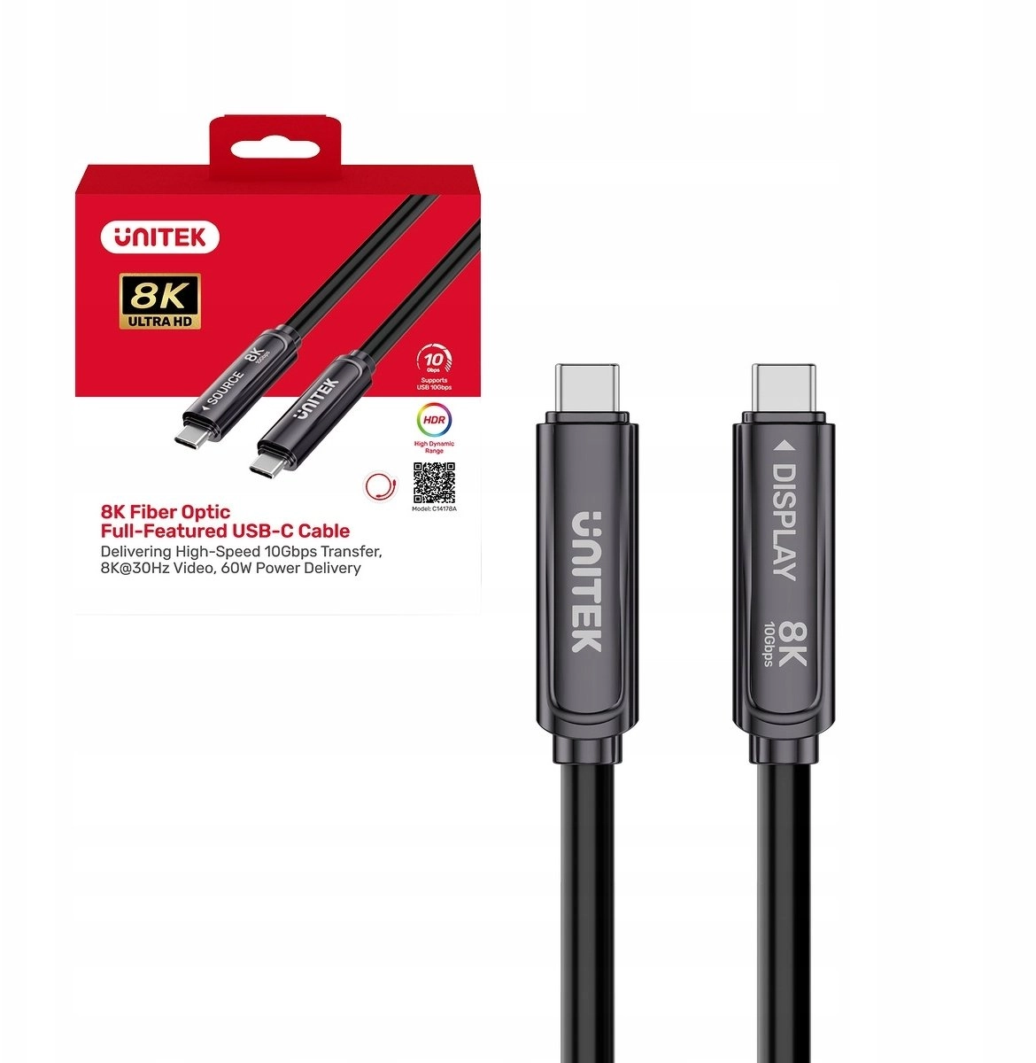 Unitek USB-C optical cables (10Gbps PD60W