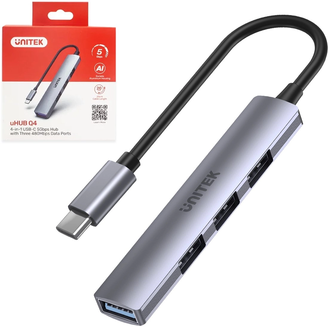 HUB USB-C; 3x USB-A 2.0