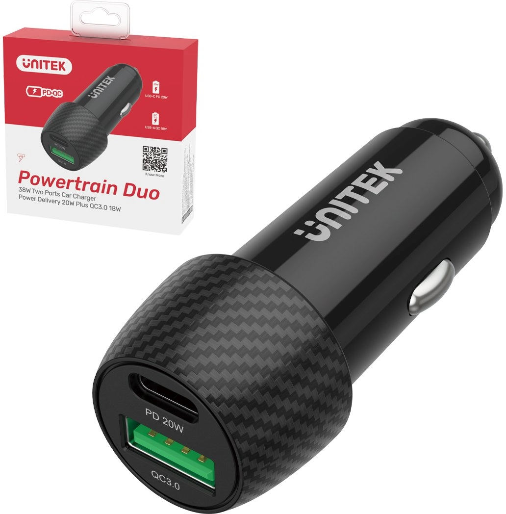 Unitek 38W USB-A USB-C QC3.0