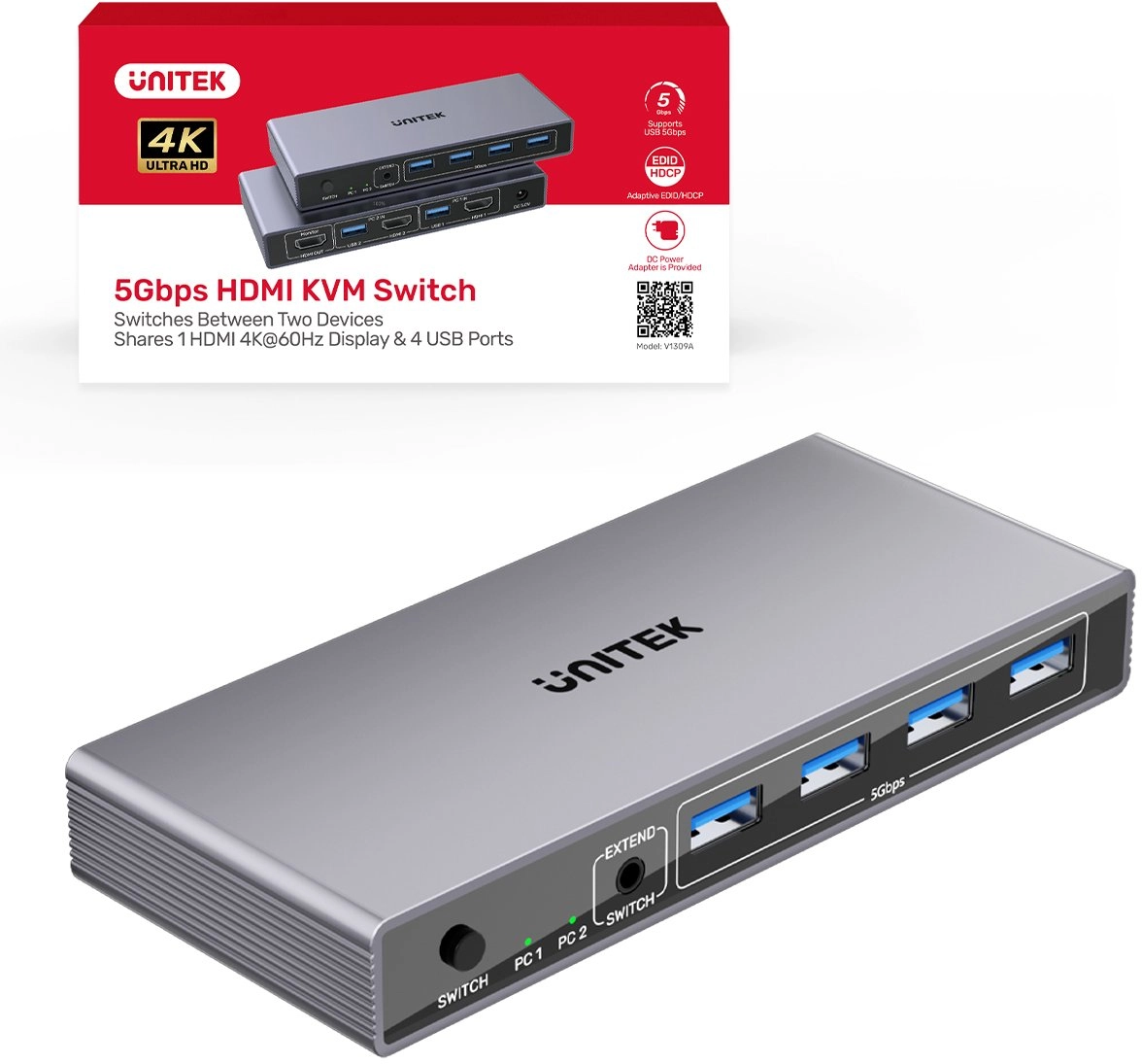Unitek KVM Switch 8K@60Hz USB 3