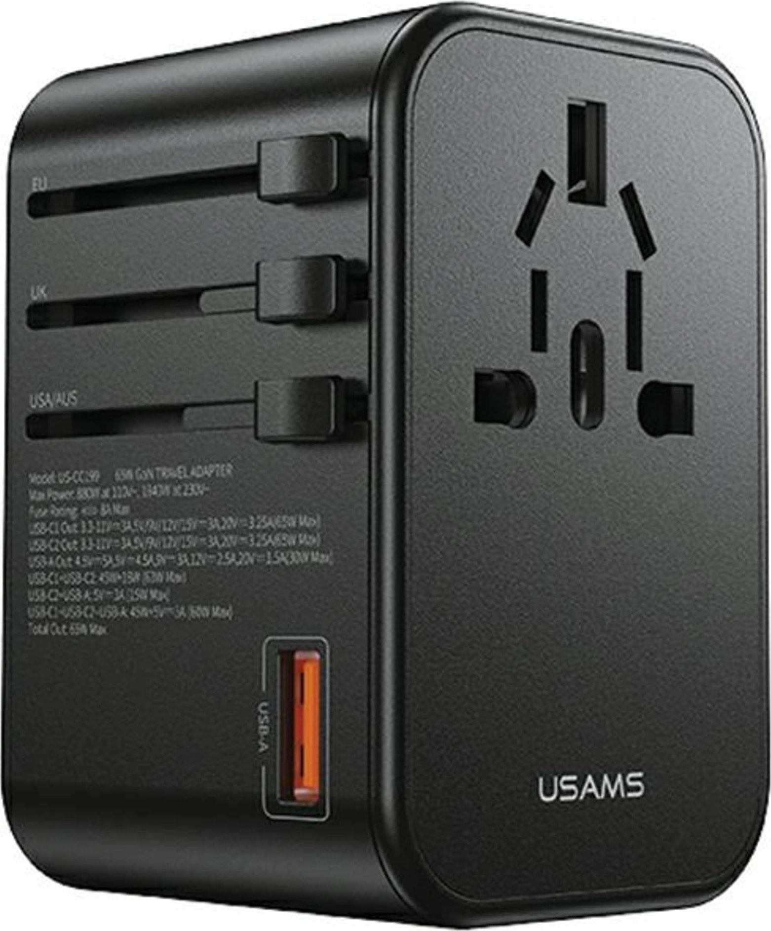 USAMS Network Adapter 1xUSB+2xUSB-C T62 65W