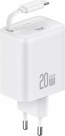 USAMS Charger 1xUSB-C with retractable USB-C