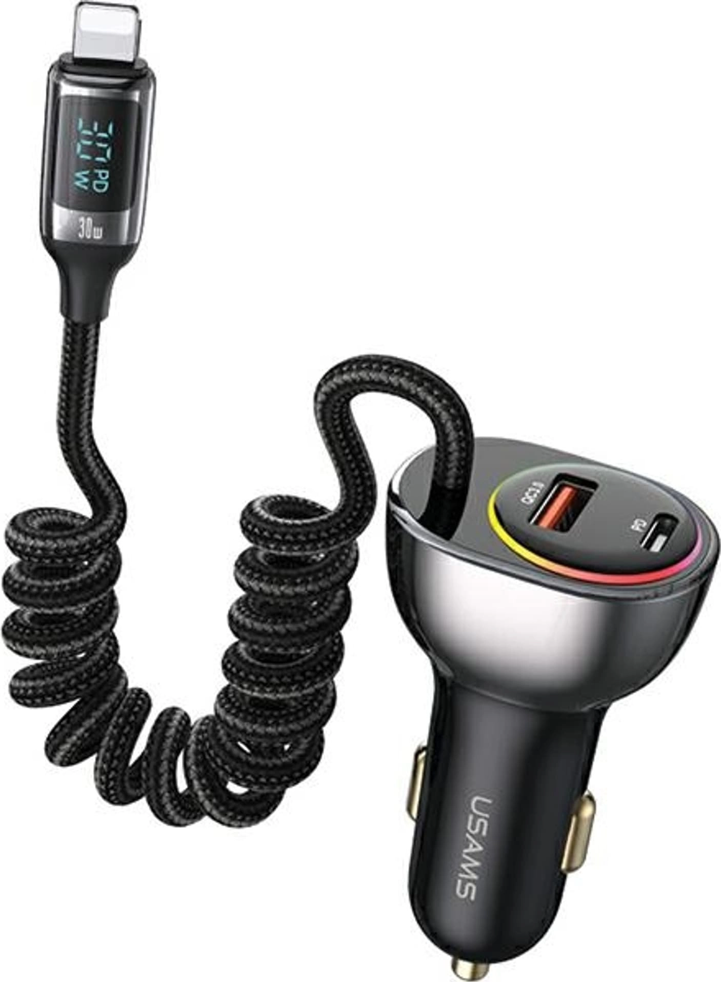 USAMS US-CC193 1xUSB-A 18W+1xUSB-C 30W +