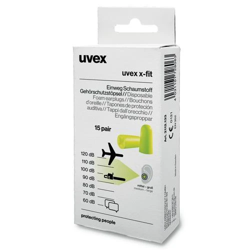 Earplugs Uvex X-fit SNR37  yellow  Minibox