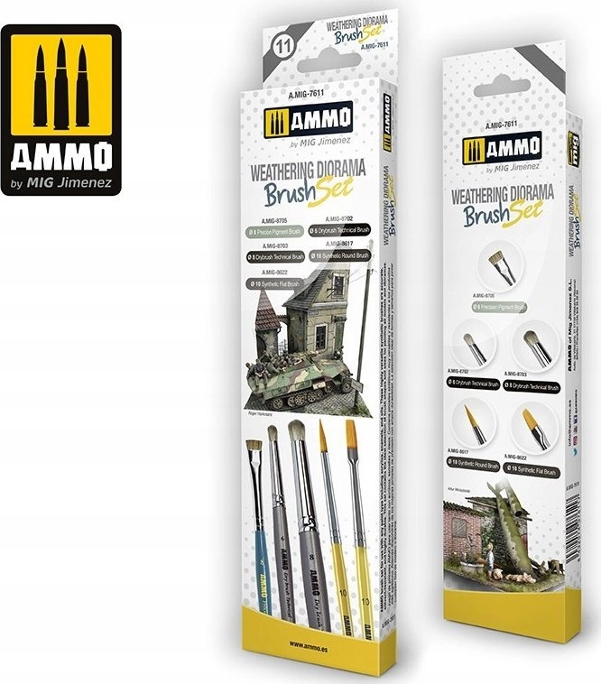 Vallejo Ammo: Weathering Diorama Brush Set