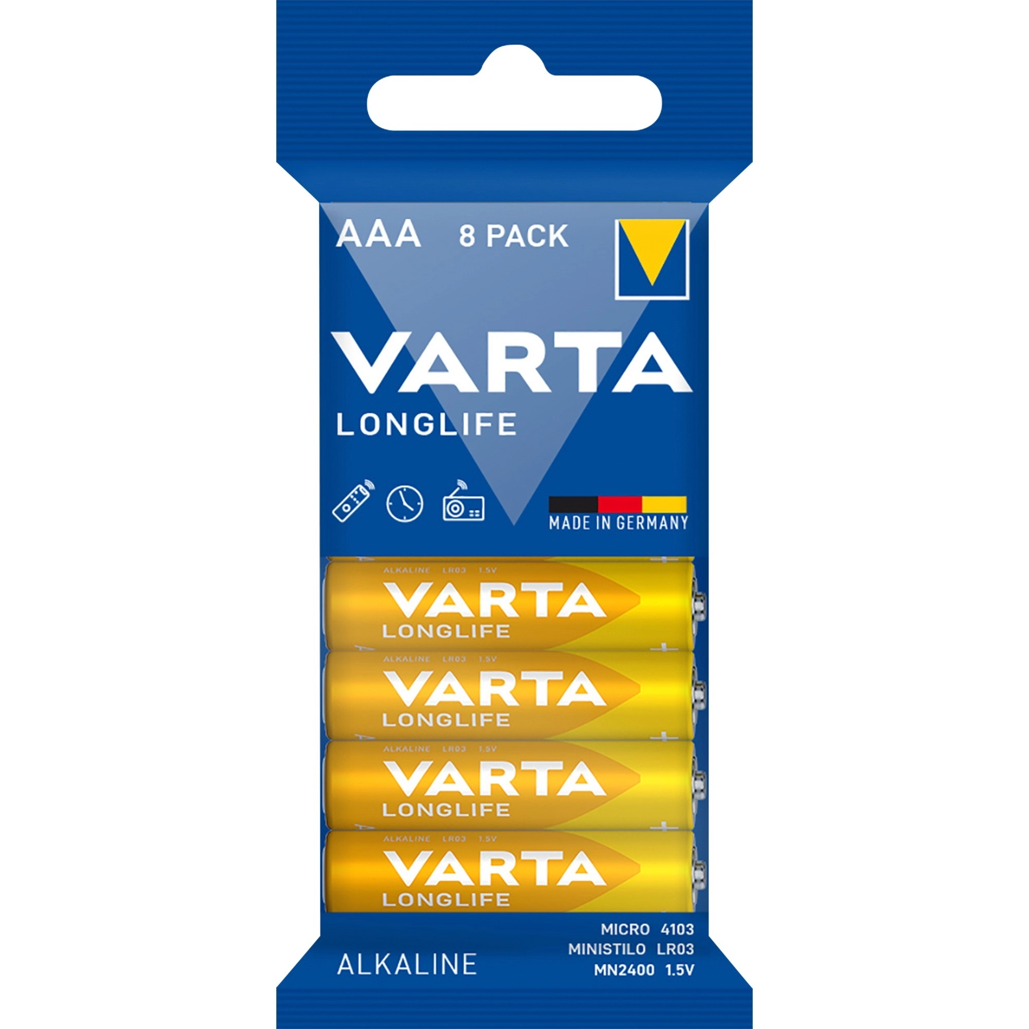 Alkaline batteries R3 (AAA) 8szt. longlife