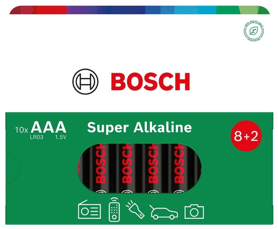 BATERIA BOSCH 10SZT AAA SUPER ALKALINE
