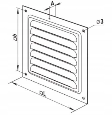 Ventilation cover made of steel 125x125mm