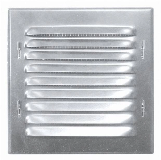 Metal grille with mesh 165x165mm chrome