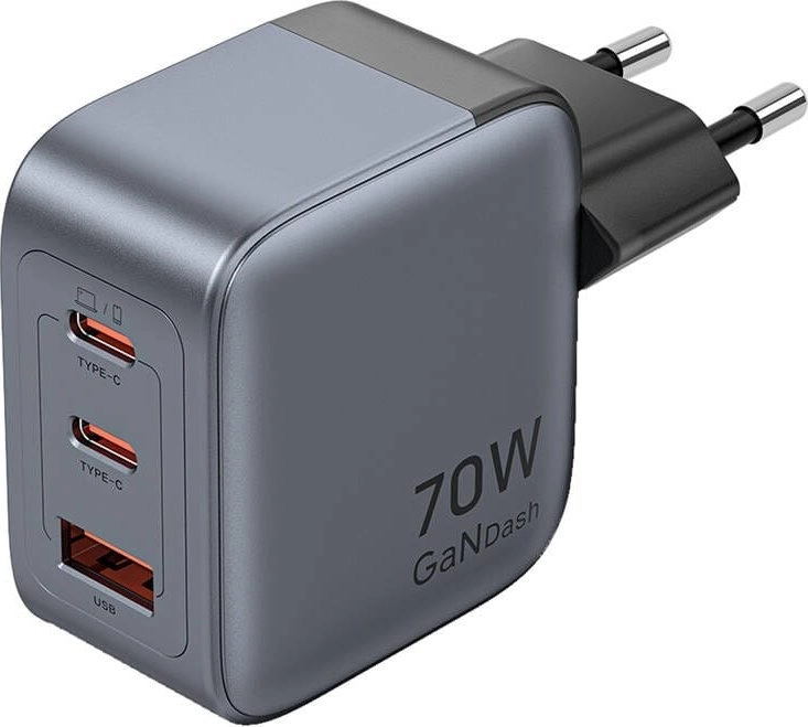Ładowarka GaN Vention USB-C+C+A 70W (Szara)