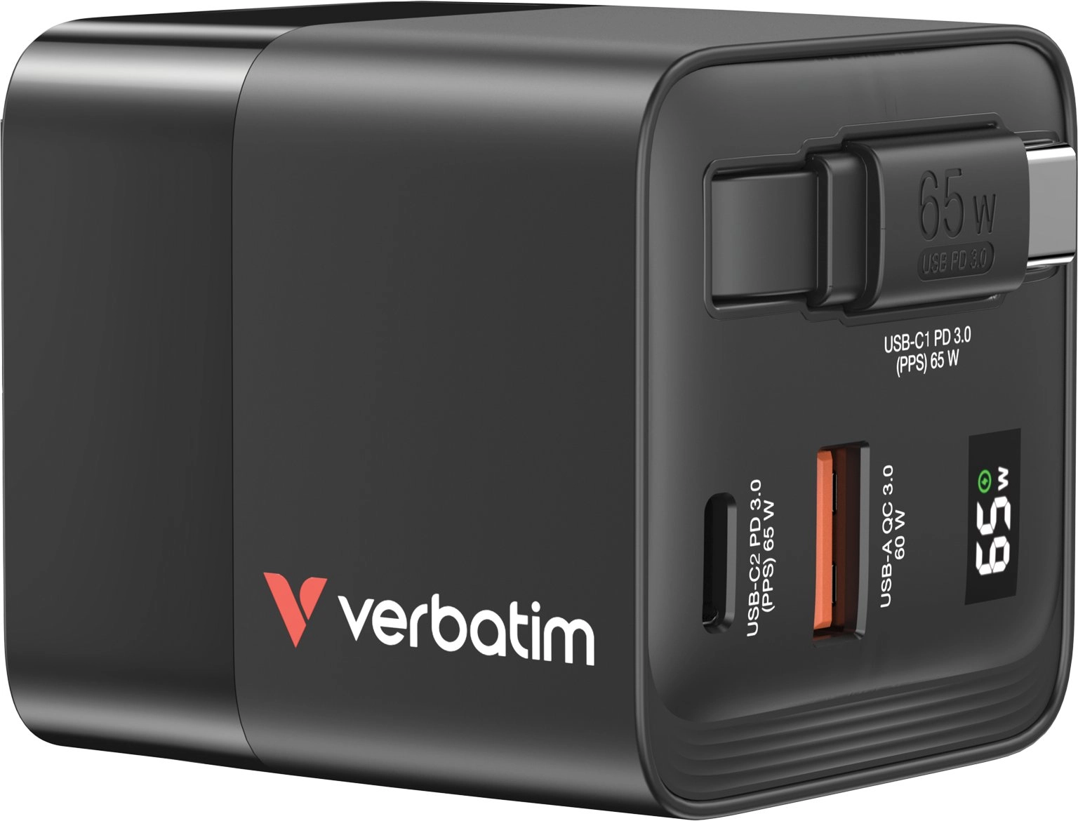 Verbatim GaN Charger 65W 2 Port