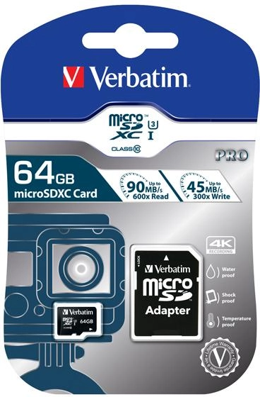 Verbatim Pro 64 GB MicroSDXC UHS