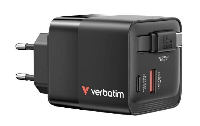 Verbatim GaN Charger 65W 2 Port