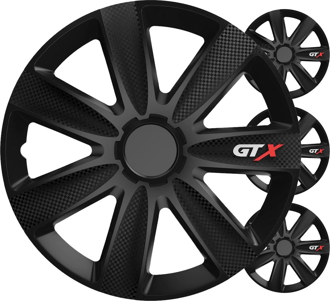 Car hubcaps 4 pcs. gtx carbon