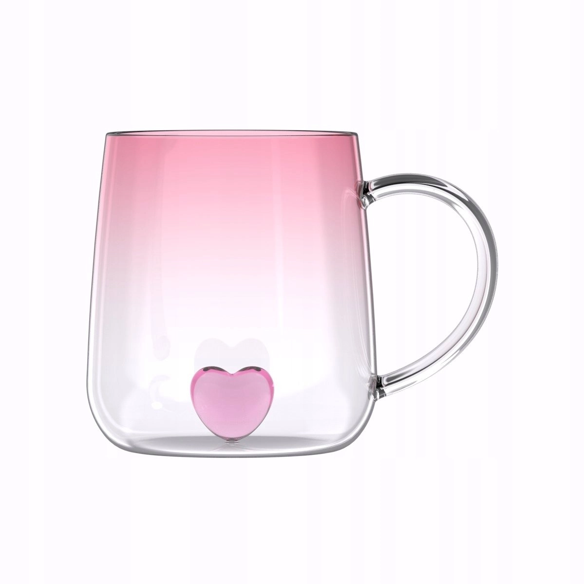 Vialli Design Pink glass 350ml Heart