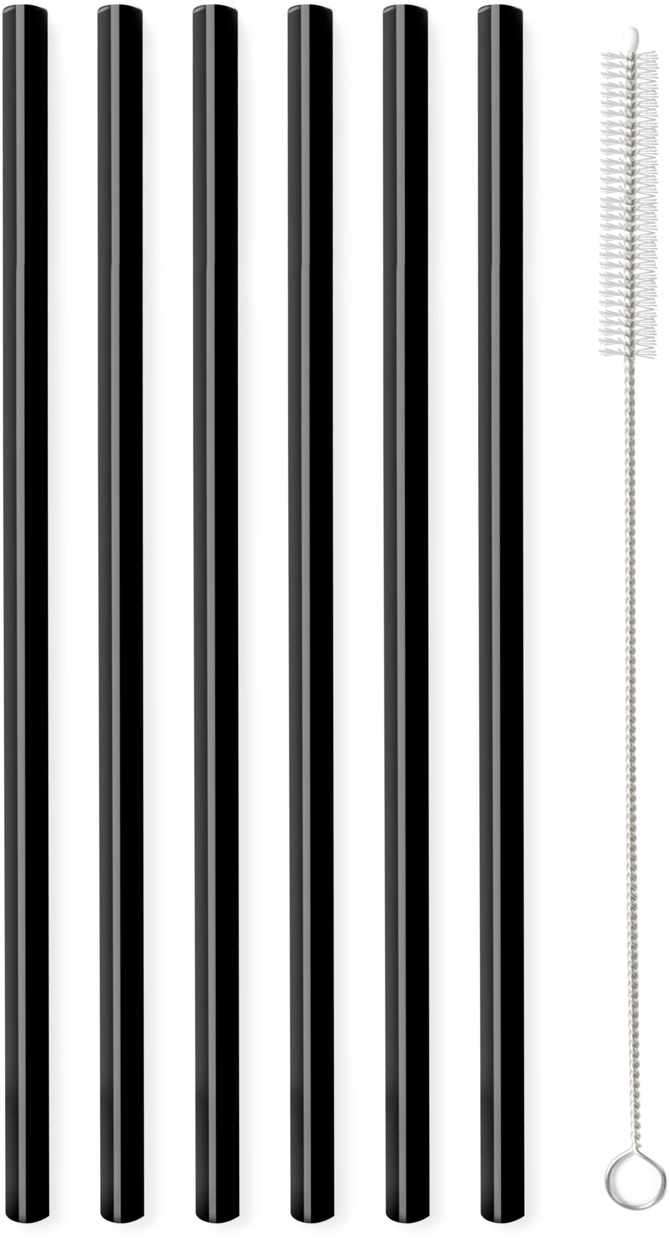 Vialli Design BLACK GLASS STRAWS 20cm