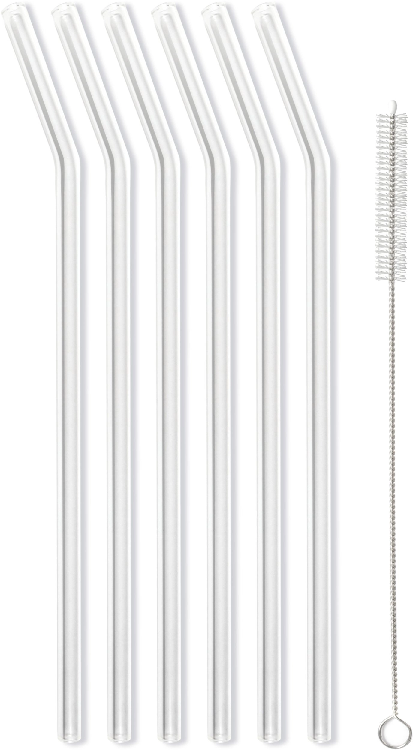Vialli Design TRANSPARENT GLASS STRAWS CURVED