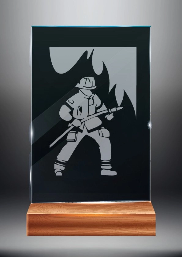 Victoria Sport Glass trophy on a