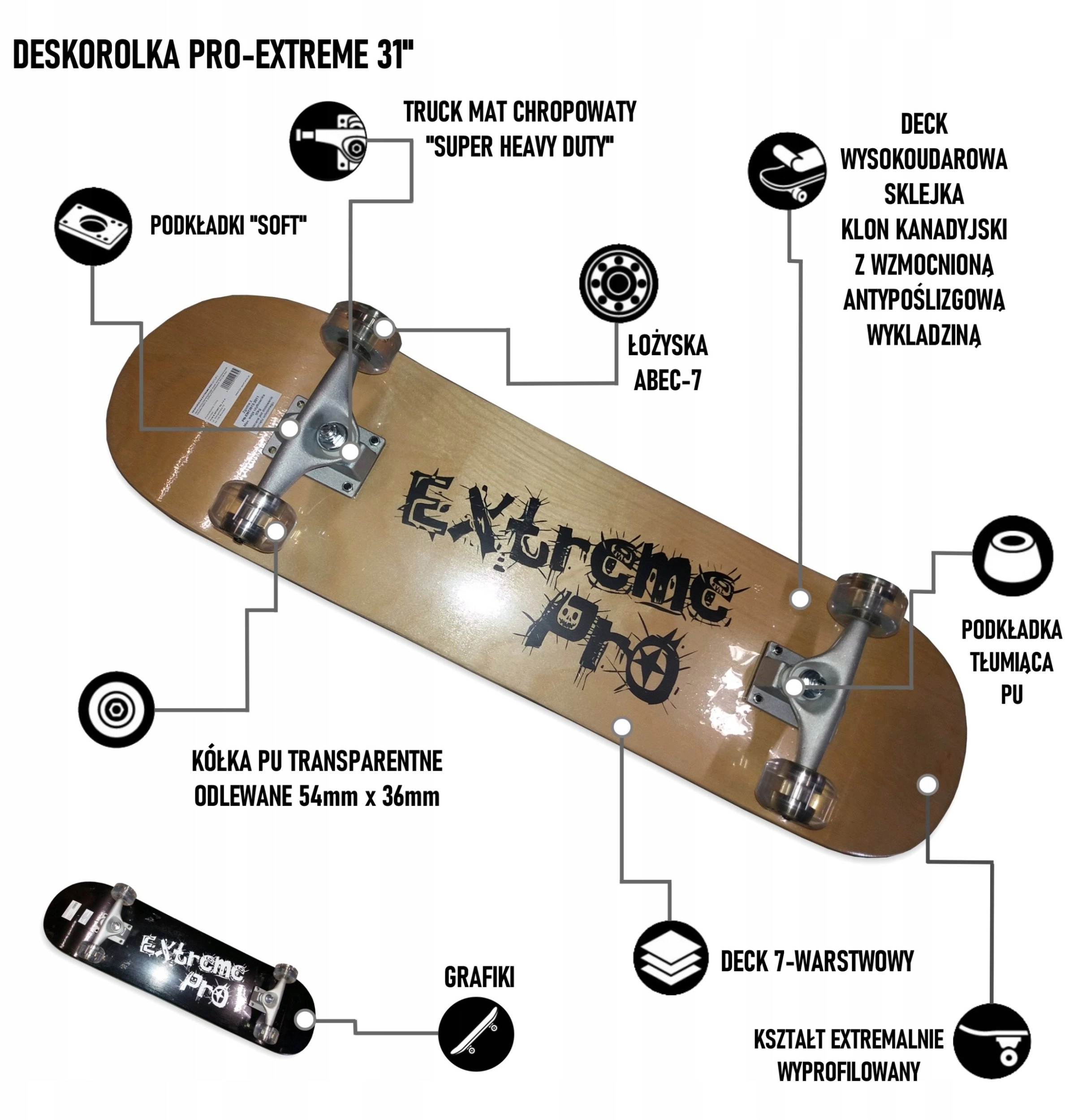 Victoria Sport Skateboard PRO-EXTREME BROWN 15869079