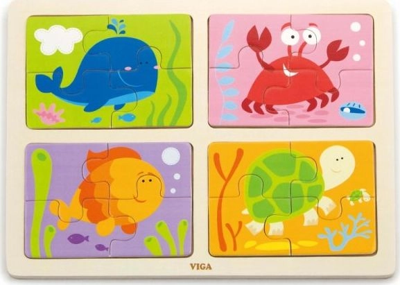 Viga Toys VIGA Drewniane Puzzle Zwierzęta